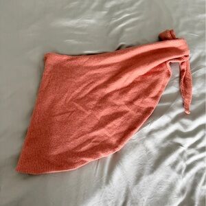 Laina Rauma Dance Class Fuzzy Rib Waist Wrap in Orange size XS-M